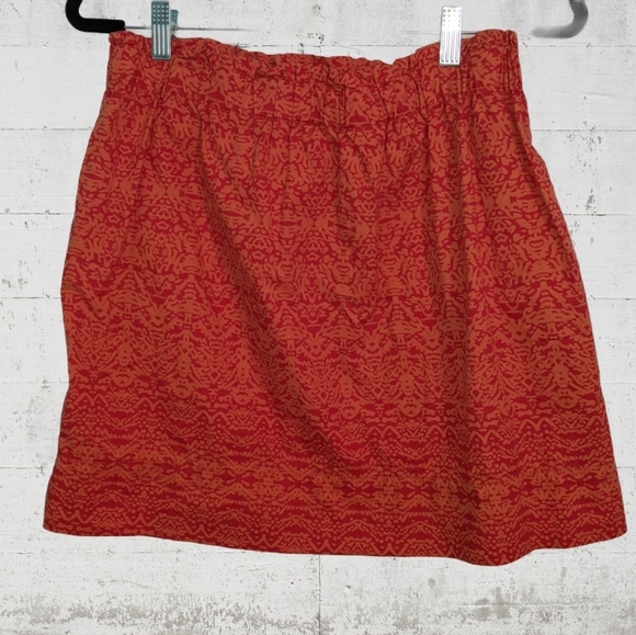 Joe Fresh Mini Skirt Orange Abstract Print Pockets - Picture 2 of 5